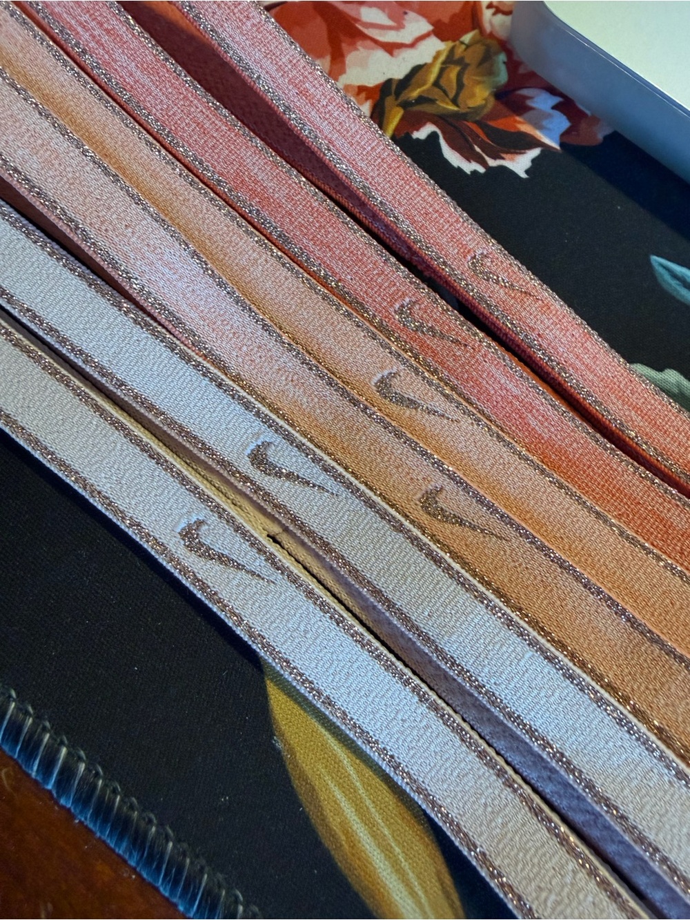 Nike Sparkle Elastic Headband Set in Pink, Peach & Cream